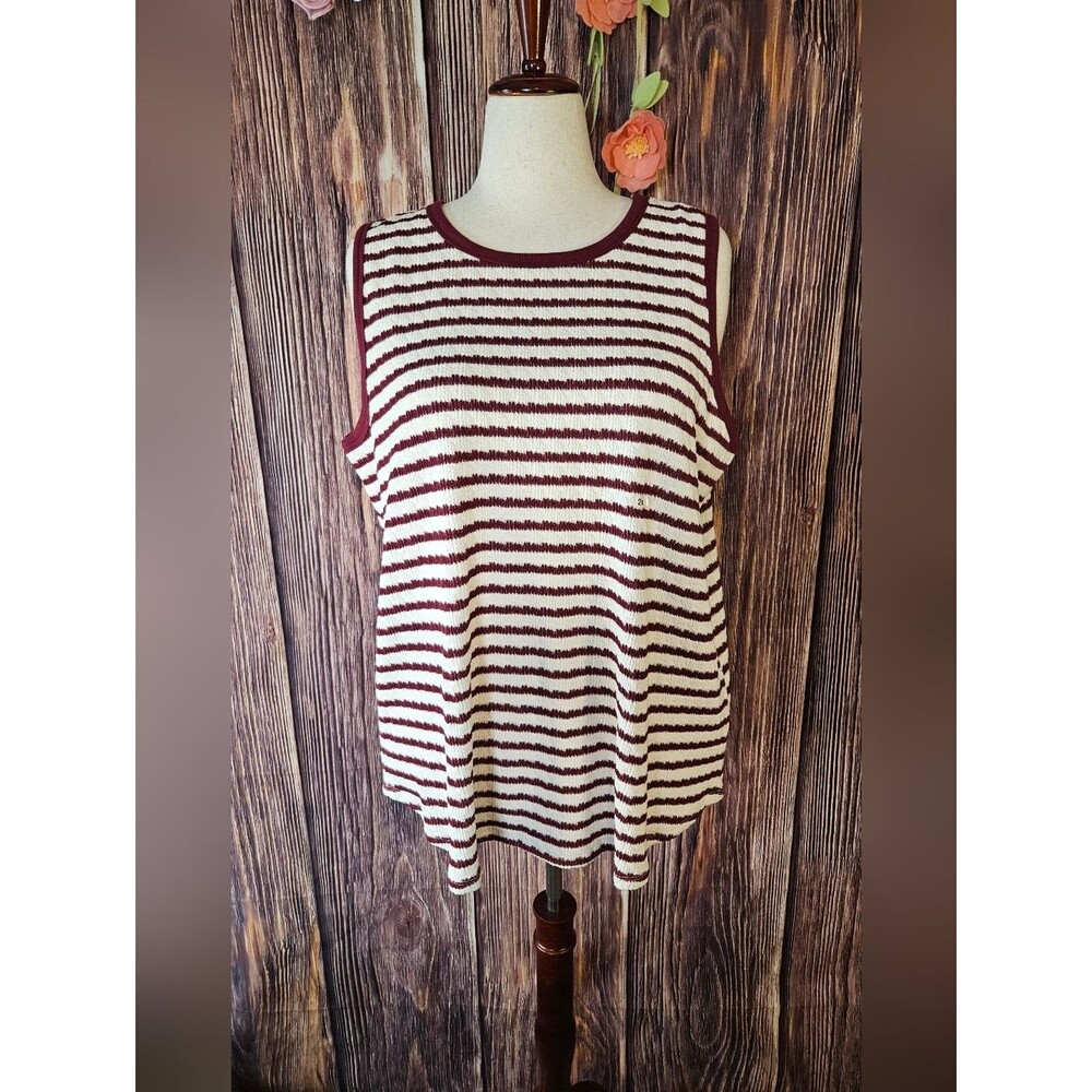 Maurices Textured Striped Tank Top Plus Size 2X